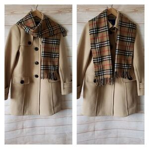 Burberry Blue Label Winter Lined Coat and Burberrys Cashmere Plaid Scarf
